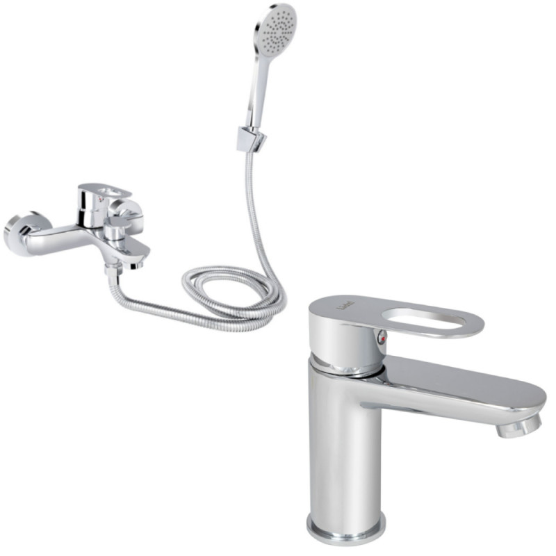 Набор 2в1 смеситель для ванны lidz latwa 006 chrome + смеситель для раковины lidz latwa 001 chrome