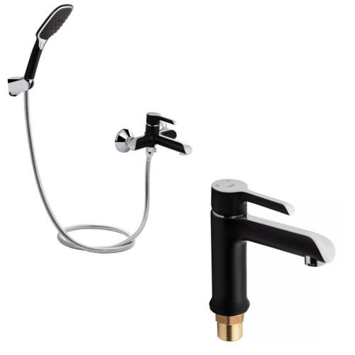 Набір 2в1 змішувач для ванни qtap grand bcr 006 + змішувач для раковини qtap grand bcr 001f