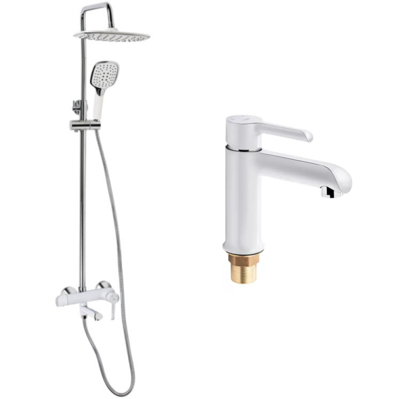 Набор 2в1 душевая система qtap grand wcr 1004 + смеситель для раковины qtap grand wcr 001f