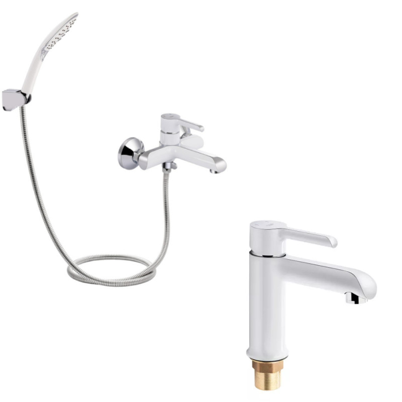Набор 2в1 смеситель для ванны qtap grand wcr 006 + смеситель для раковины qtap grand wcr 001f