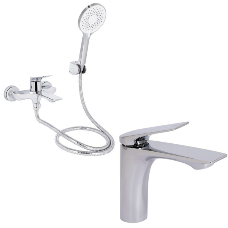 Набір 2в1 Qtap Vlasta New (з душовим гарнітуром) QTVLA259CRM45642 Chrome + Qtap Vlasta New QTVLA270CRM45640 Chrome