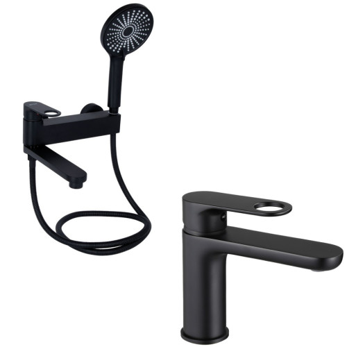 Набір 2в1 Qtap Jay з поворотним виливом (з душовим гарнітуром) QTJAY260BLM45548 Black Matt + Qtap Jay QTJAY270BLM45545 Black Matt Набір 2в1 Qtap Jay з поворотним виливом (з душовим гарнітуром) QTJAY260BLM45548 Black Matt + Qtap Jay QTJAY270BLM45545 Black Matt