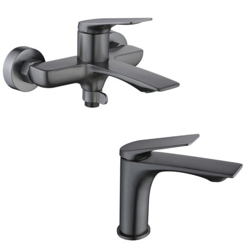 Набір 2в1 Qtap Vlasta New (з душовим гарнітуром) QTVLA259GMB45643 Gunmetal Black PVD + Qtap Vlasta New QTVLA270GMB45641 Gunmetal Black PVD Набір 2в1 Qtap Vlasta New (з душовим гарнітуром) QTVLA259GMB45643 Gunmetal Black PVD + Qtap Vlasta New QTVLA270GMB45641 Gunmetal Black PVD