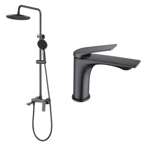 Набір 2в1 Qtap Vlasta New на три споживача (з виливом) QTVLA111GMB45651 Gunmetal Black PVD + Qtap Vlasta New QTVLA270GMB45641 Gunmetal Black PVD Набір 2в1 Qtap Vlasta New на три споживача (з виливом) QTVLA111GMB45651 Gunmetal Black PVD + Qtap Vlasta New QTVLA270GMB45641 Gunmetal Black PVD