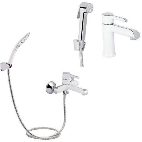 Набір 2в1 змішувач для ванни qtap grand (з душовим гарнітуром) qtgrawcr006 chrome/white + змішувач для раковини qtap grand (з гігієнічним душем) qtgra272crw45671 chrome/white Набір 2в1 змішувач для ванни qtap grand (з душовим гарнітуром) qtgrawcr006 chrome/white + змішувач для раковини qtap grand (з гігієнічним душем) qtgra272crw45671 chrome/white